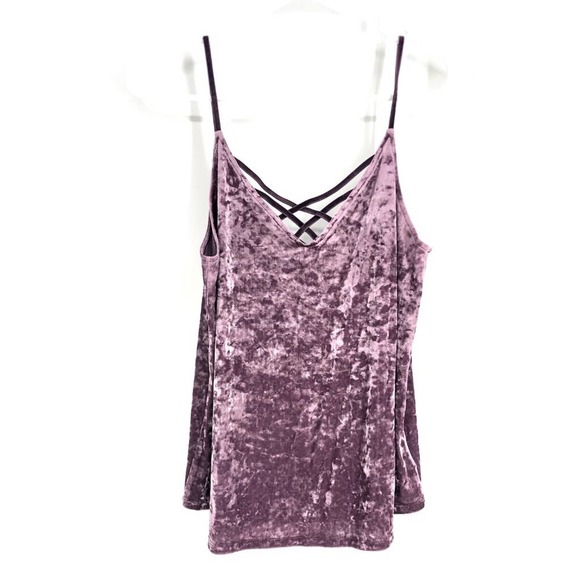 American Eagle Purple Velvet Strappy Tank Top Sz M - Picture 1 of 5